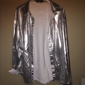 Metallic button up